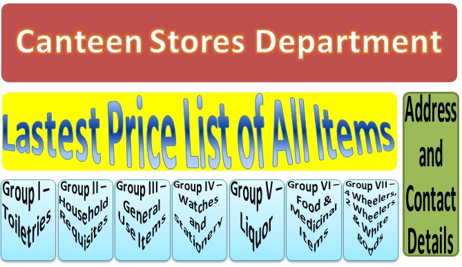 Canteen Stores Department CSD Latest Price List And Contact Details 