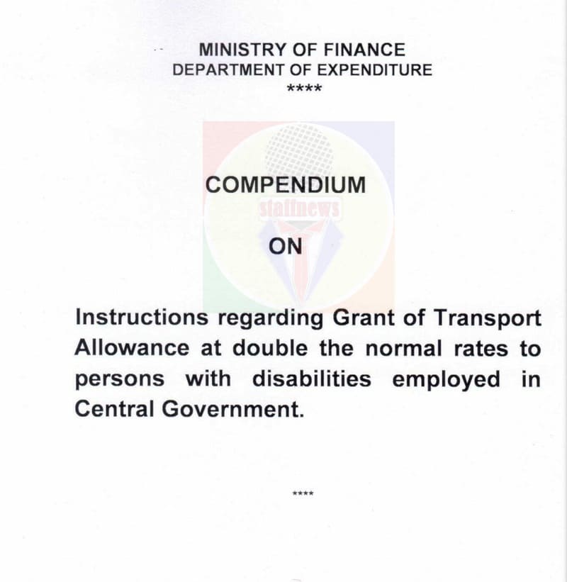 Transport Allowance At Double The Normal Rates To Persons With 