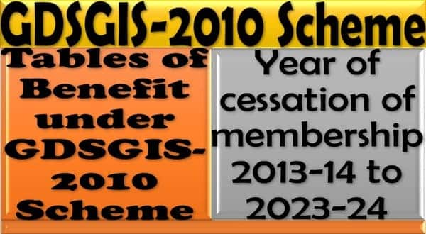 Tables of Benefit under GDSGIS-1992 Scheme – Cessation Year 2023-24